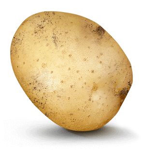 Potato with  value on it