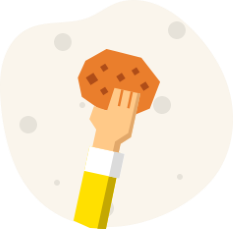 Potato being held in the air