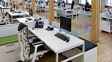 Desks in an office