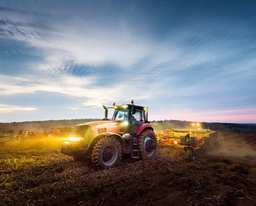 Tractor in field