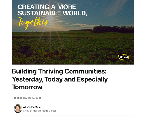 Article image from LinkedIn - Alison DeMille 'Building Thriving Communities: Yesterday, Today, Especially Tomorrow'