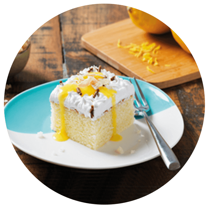 McCain Deep n Delicious vanilla cake topped with fresh lemon