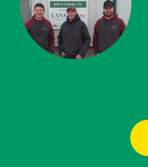 Three farmers from 'Bar 9 Farms'