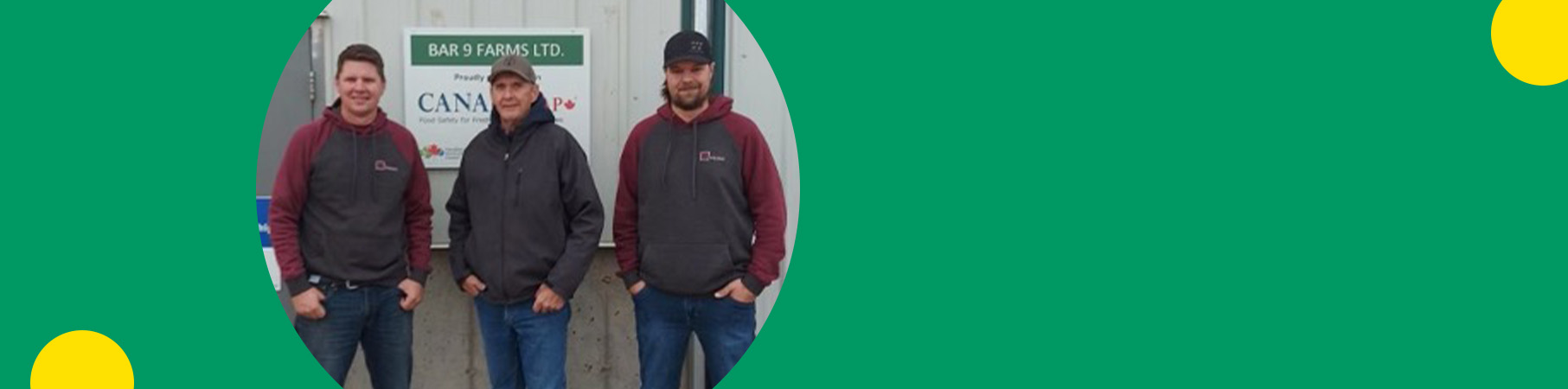 Three farmers from 'Bar 9 Farms'