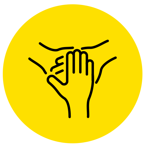 Icon of hands on top of each other