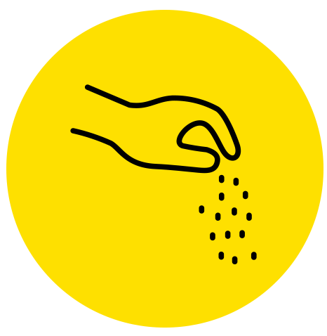 Icon of person sprinkling seasoning