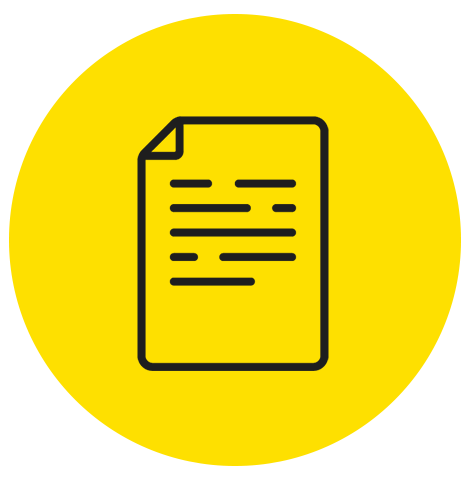 Icon of words on paper