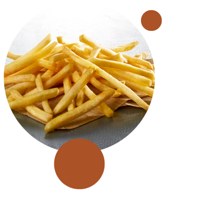 French fries on metal surface