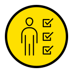 Icon of person with checklist