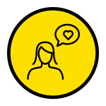 Icon of person with speech bubble