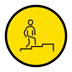 Icon of person walking upstairs