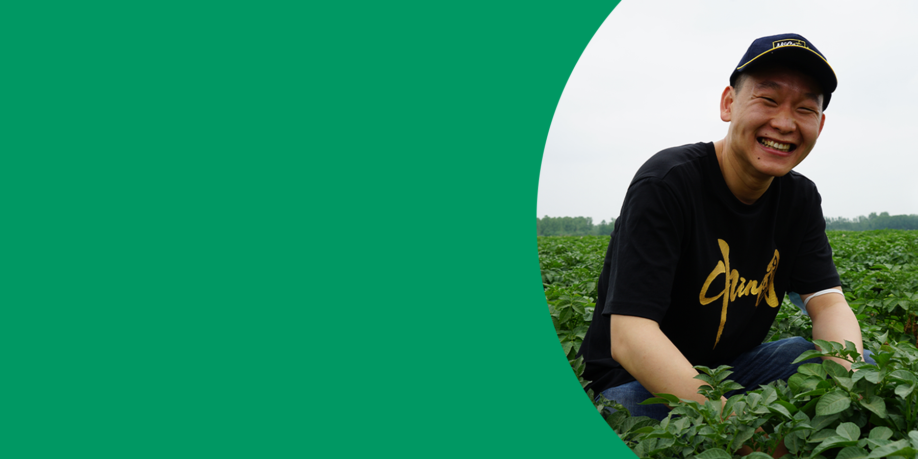 McCain team member in potato field