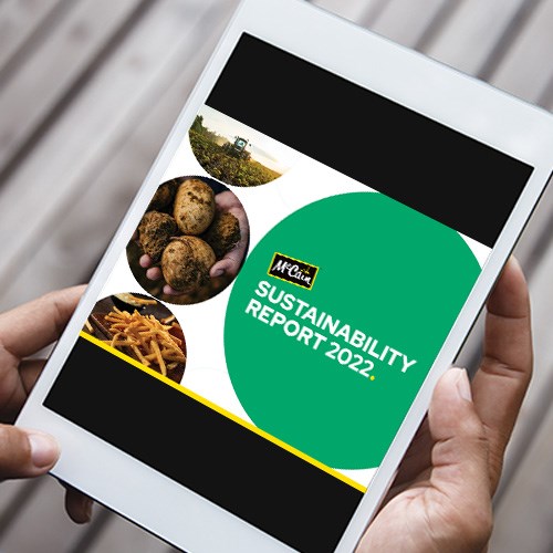Sustainability report on tablet square