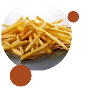 French fries on metal surface